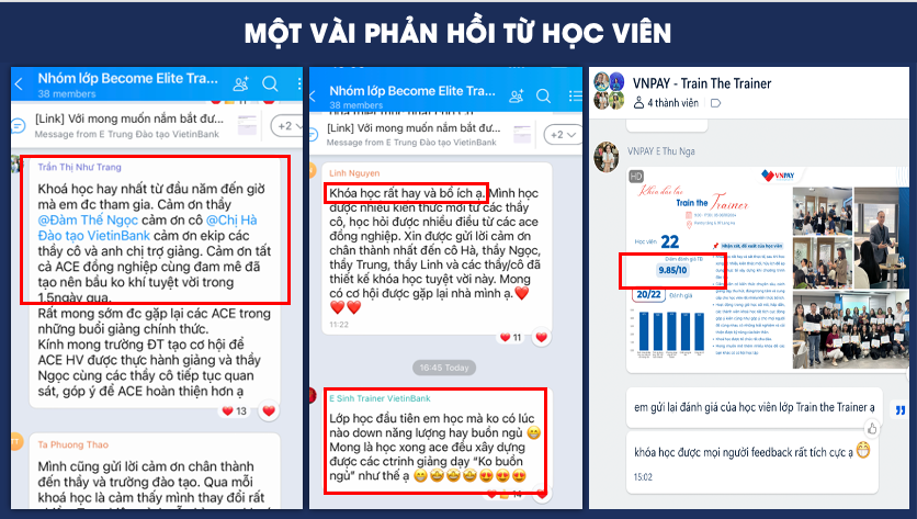 Phản hồi từ học viên từ khoá Train the Trainer
