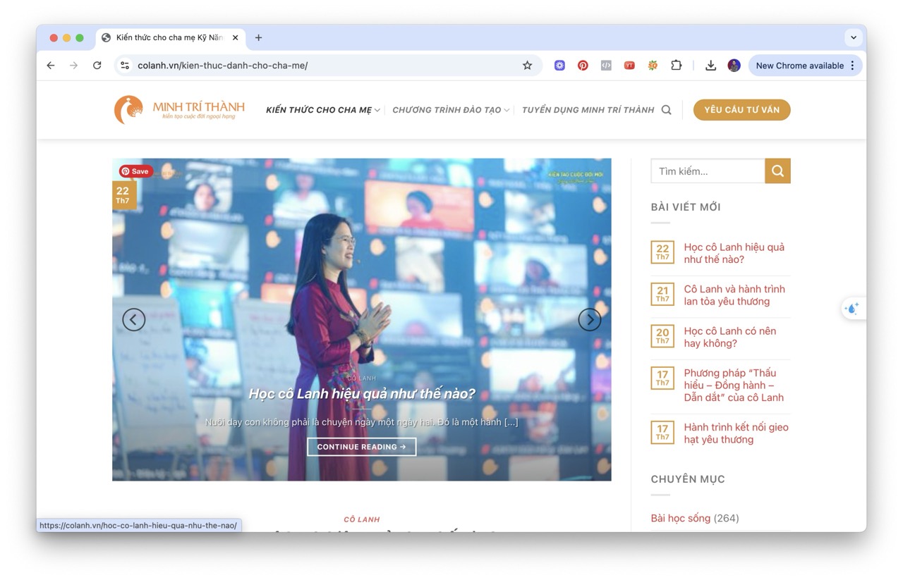 Blog của Cô Lanh – Chuyên gia đào tạo phụ huynh và các bạn học sinh
