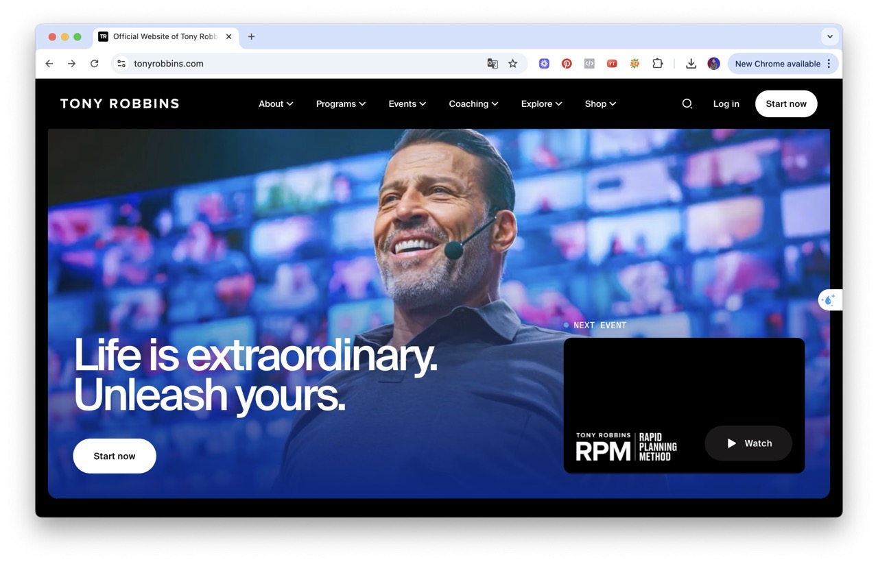 Blog của thầy Tony Robbins – Chuyên gia đào tạo hàng đầu thế giới