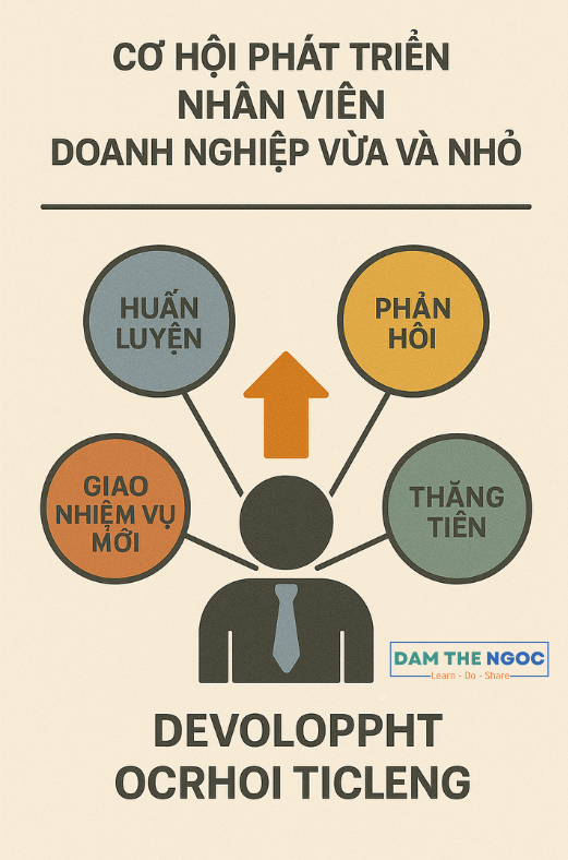 Sơ đồ các cơ hội phát triển nhân viên trong doanh nghiệp vừa và nhỏ Infographic cho thấy 