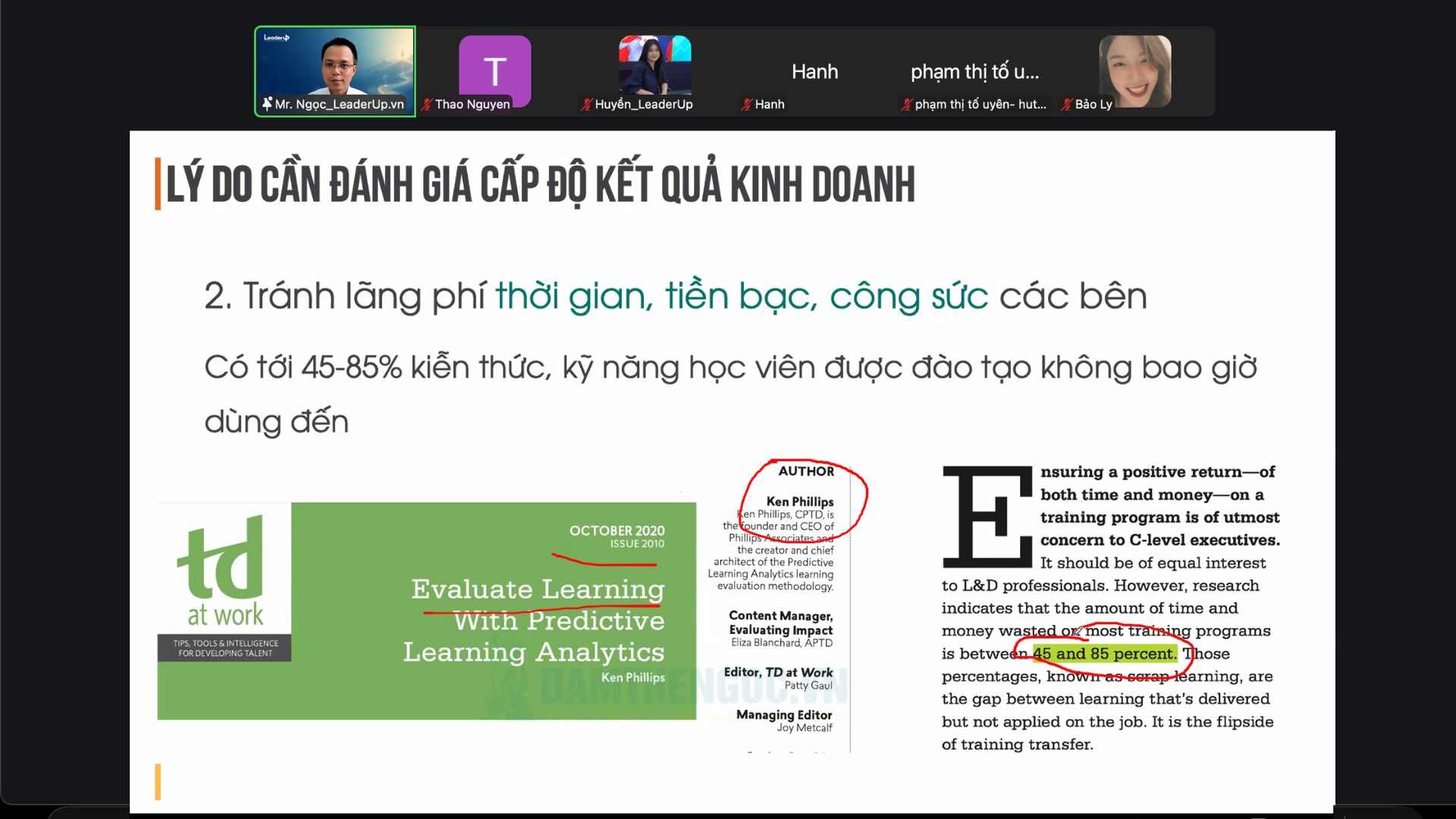 Đàm Thế Ngọc - Dùng AI để đánh giá hiệu quả đào tạo cấp độ kết quả kinh doanh