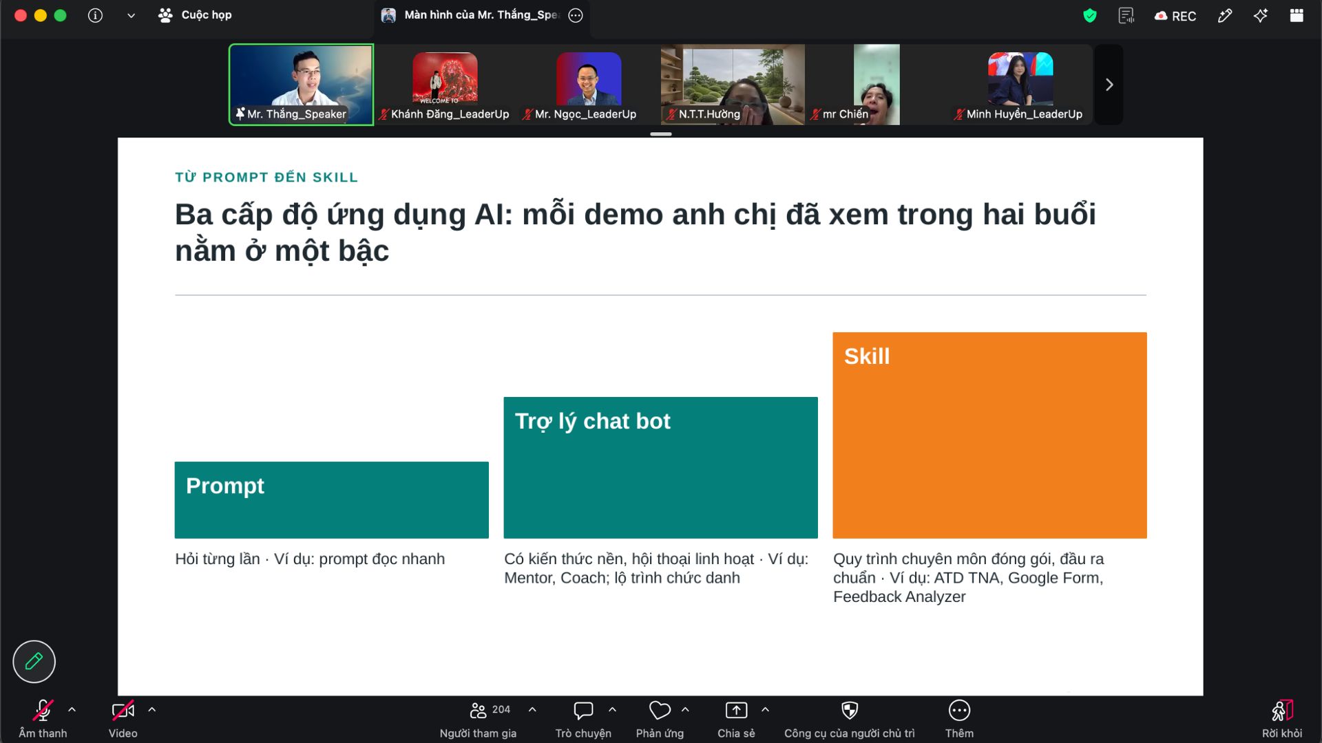Đàm Thế Ngọc - Ba cấp độ dùng AI: câu lệnh, trợ lý, Skill