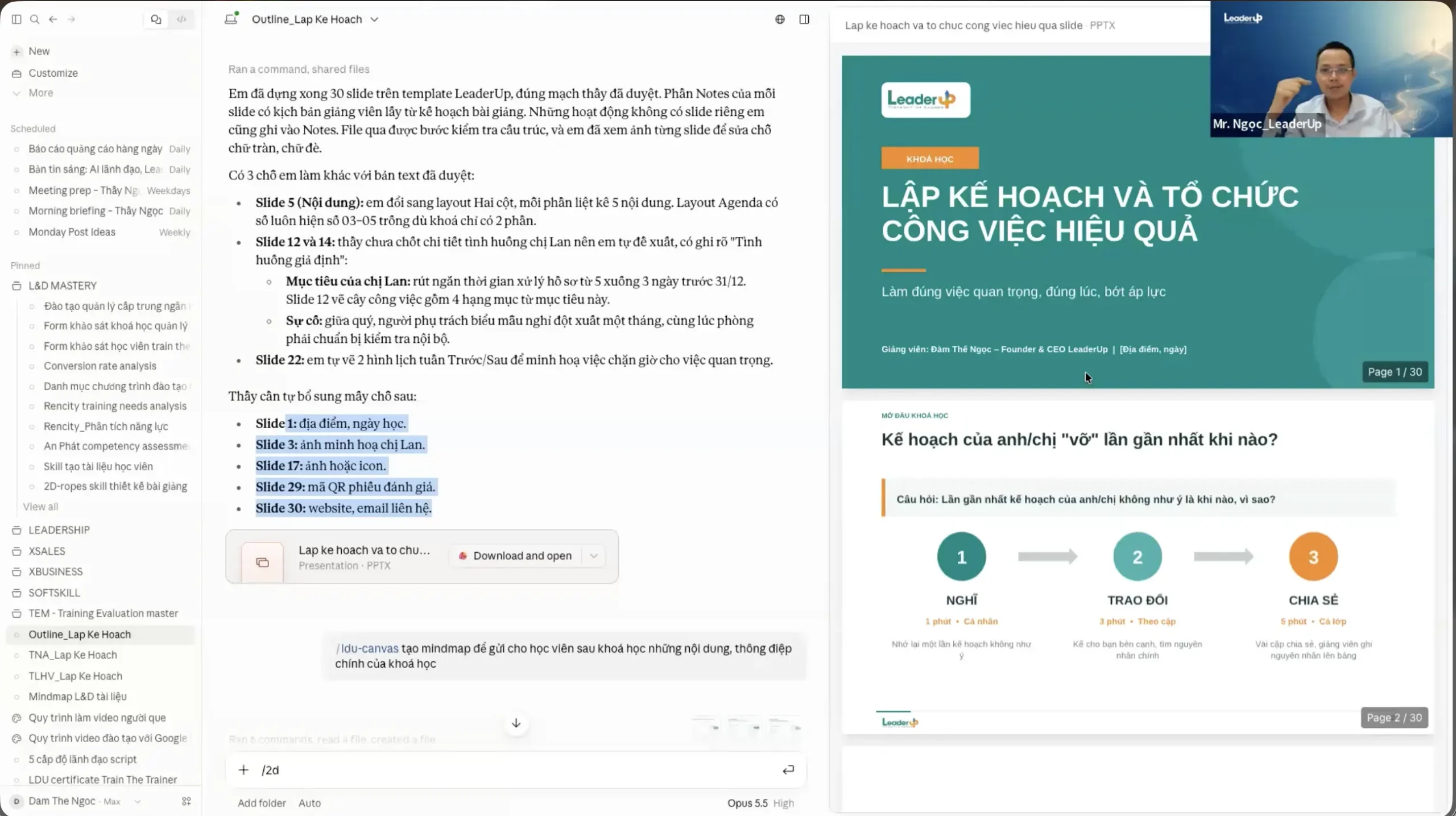 Đàm Thế Ngọc - AI cho người làm đào tạo - Slide bài giảng tạo bằng Skill AI theo template thương hiệu